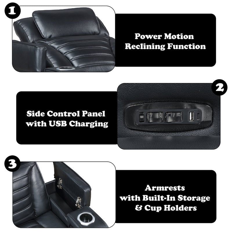 Ephron Power Motion Recliner W/Power Headrest & LED - LV06082