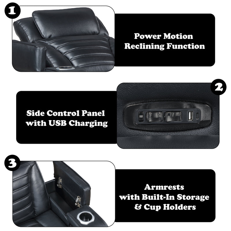 Ephron Power Motion Recliner W/Power Headrest & LED - LV06082
