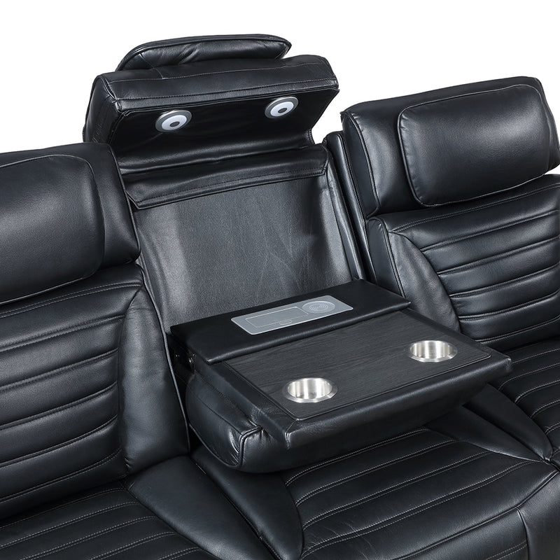 Ephron Power Motion Sofa W/Dropdown Table, Wireless Charging, Reading Light, Power Headrests & LED - LV06080