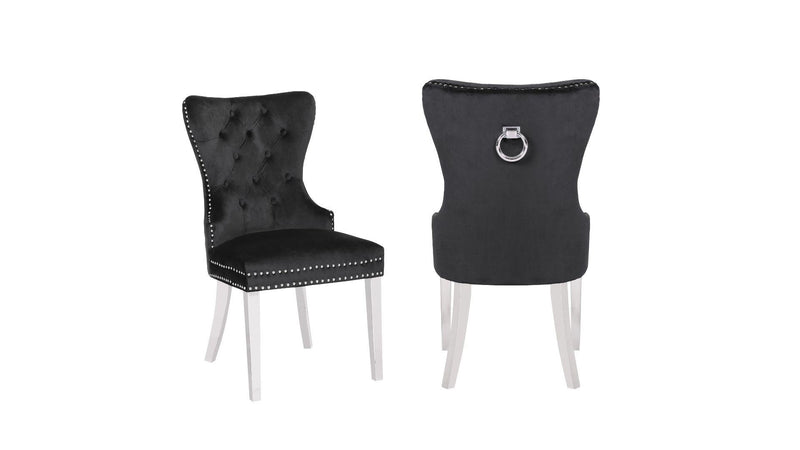 Erica Stainless Steel Legs Black - 2 Chairs per BOX - Erica Stainless Steel Legs Black - 2 Chairs per BOX