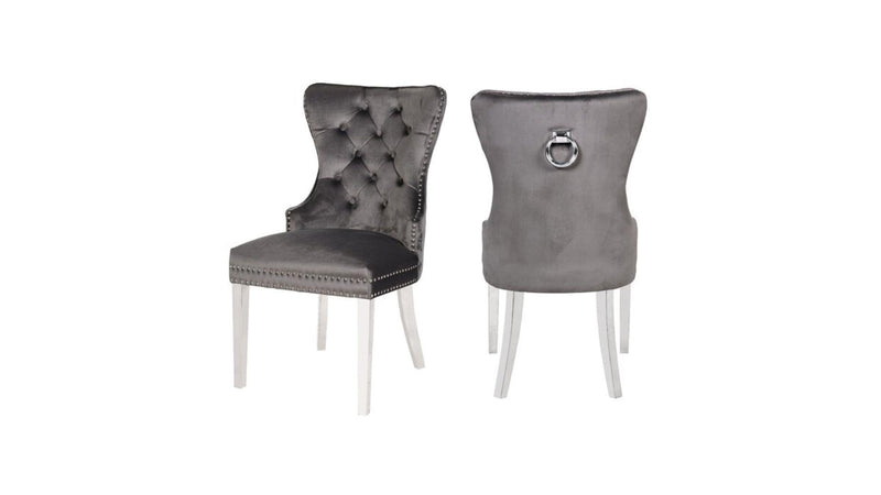 Erica Stainless Steel Legs Dark Gray - 2 Chairs per BOX - Erica Stainless Steel Legs Dark Gray - 2 Chairs per BOX