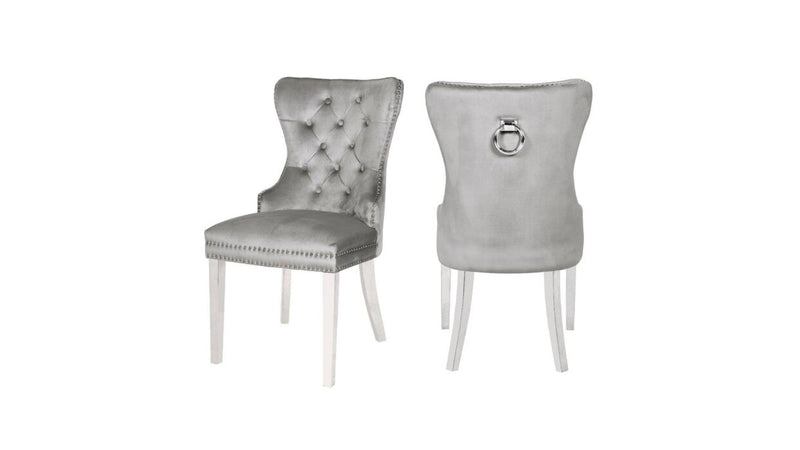 Erica Stainless Steel Legs Light Gray - 2 Chairs per BOX - Erica Stainless Steel Legs Light Gray - 2 Chairs per BOX