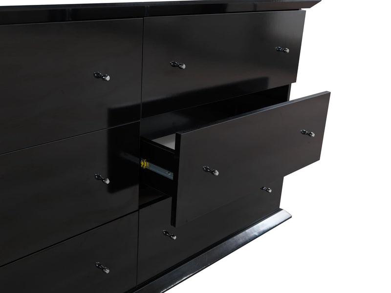 Erika Black 4 pc Queen Bedroom Set - ERIKABEDROOM-4PCQ