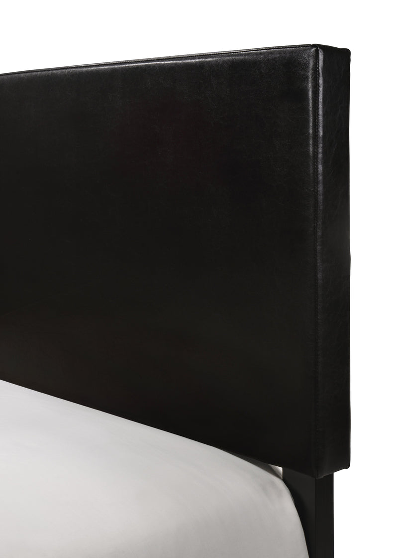 Erin Black Faux Leather Full Bed - Gate FurnitureFull Bed