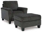 Erinslane Chair and Ottoman in Dusk - PKG020890