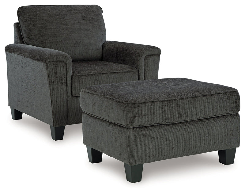 Erinslane Chair and Ottoman in Dusk - PKG020890