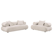 Eskola 2-Piece Chenille Sofa and Accent Chair Set Ivory - 509801-S2C