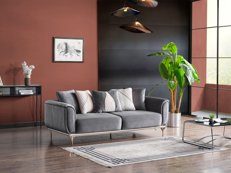 Esperanza 3-pieces (Sofa & Loveseat & Chair) Livingroom Set Dark Grey in Dark Grey - 200-ESP-DRNDGRAY-321