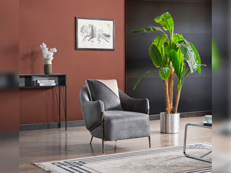 Esperanza 3-pieces (Sofa & Loveseat & Chair) Livingroom Set Dark Grey in Dark Grey - 200-ESP-DRNDGRAY-321