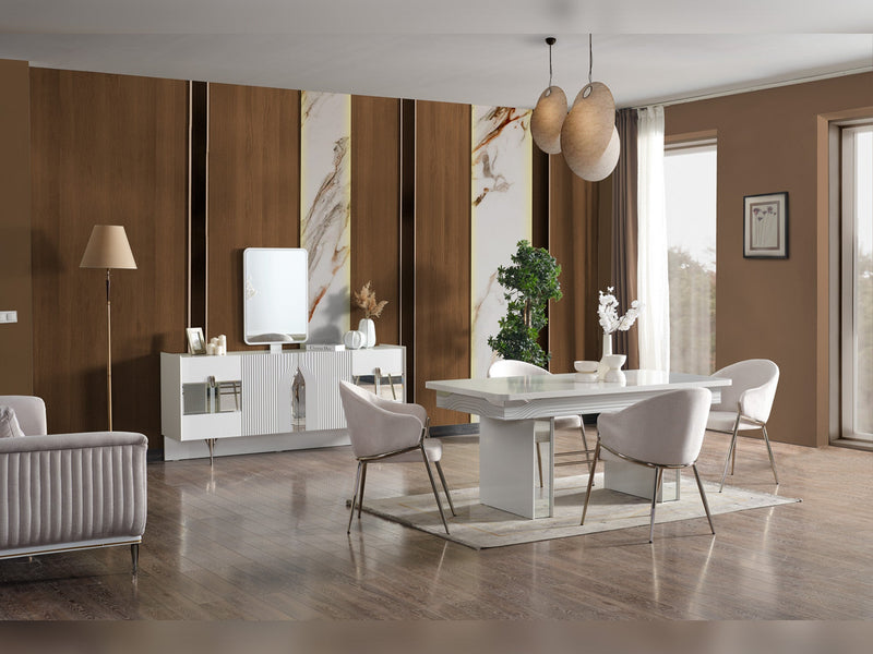 Esperanza Diningroom (Consol With Mirror & Dining Table & 6 Dining Chair) - 200-ELIF-ESP-A232-DT-6-SET