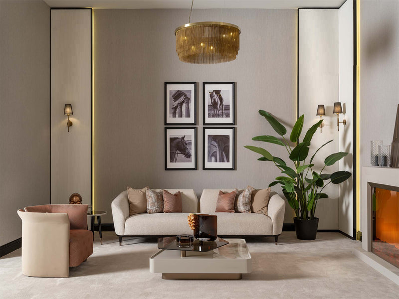 Essenza 4-pieces (2 Sofa &  2 Chair) Livingroom in Cream - 200-GAB-ESS-3311