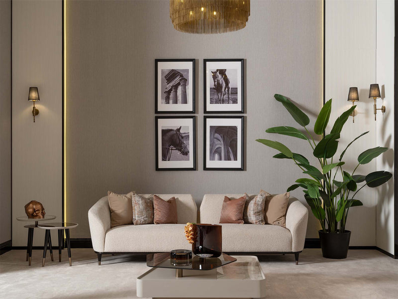 Essenza 4-pieces (2 Sofa &  2 Chair) Livingroom in Cream - 200-GAB-ESS-3311