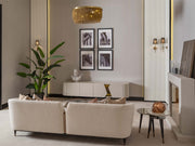 Essenza 4-pieces (2 Sofa &  2 Chair) Livingroom in Cream - 200-GAB-ESS-3311