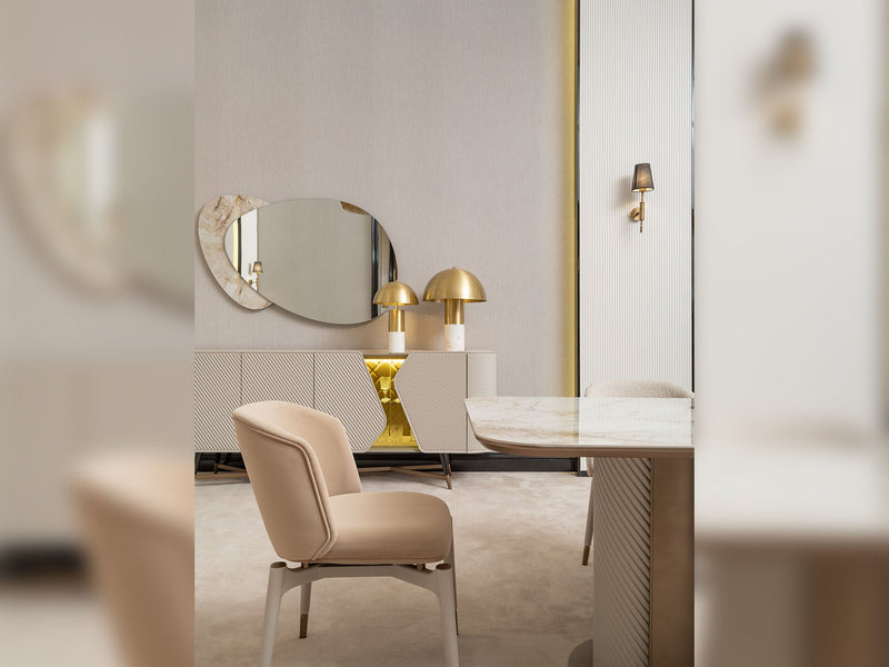 Essenza Diningroom (Consol With Mirror & Dining Table & 6 Dining Chair) - 200-GAB-ESS-DT-6-SET
