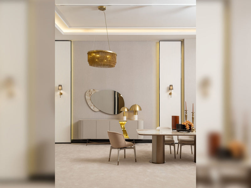Essenza Diningroom (Consol With Mirror & Dining Table & 6 Dining Chair) - 200-GAB-ESS-DT-6-SET
