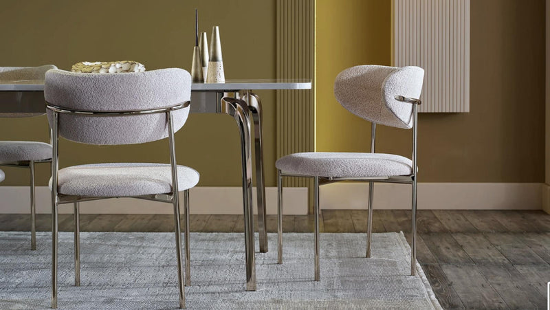 Estella 6364 Dining Chair 2Pcs   Mondero Krem /Light Gold - 23ETE63640220001