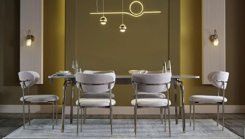 Estella 6364 Dining Chair 2Pcs   Mondero Krem /Light Gold - 23ETE63640220001