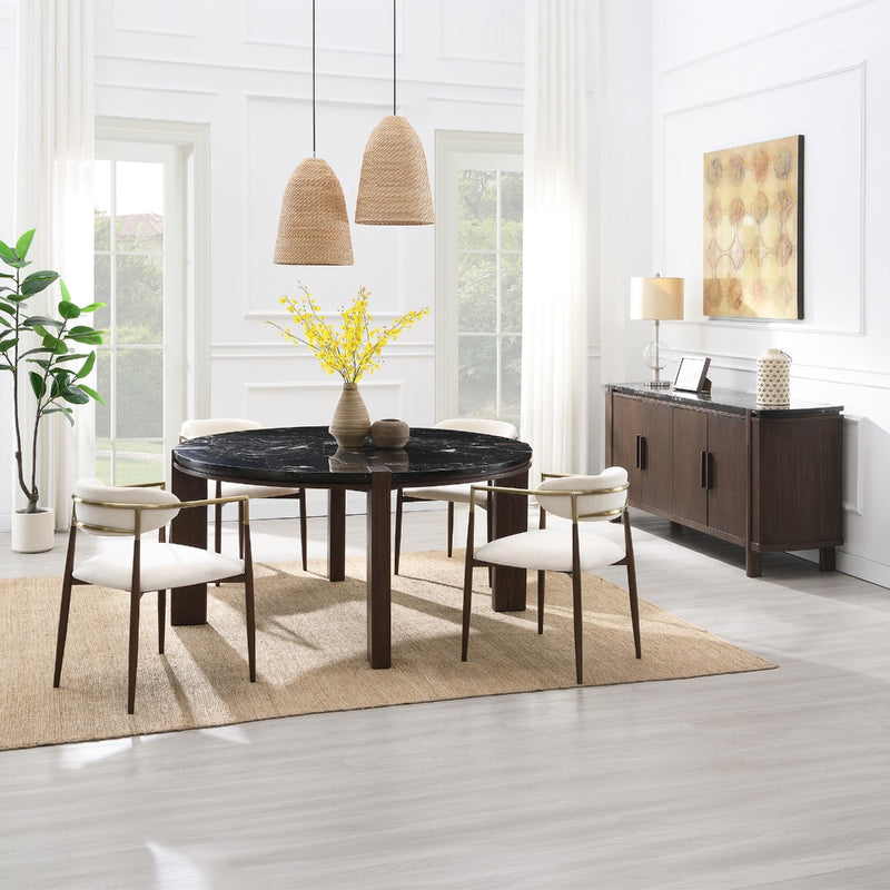 Estella Round Dining Table w/Marble Top - DN06880