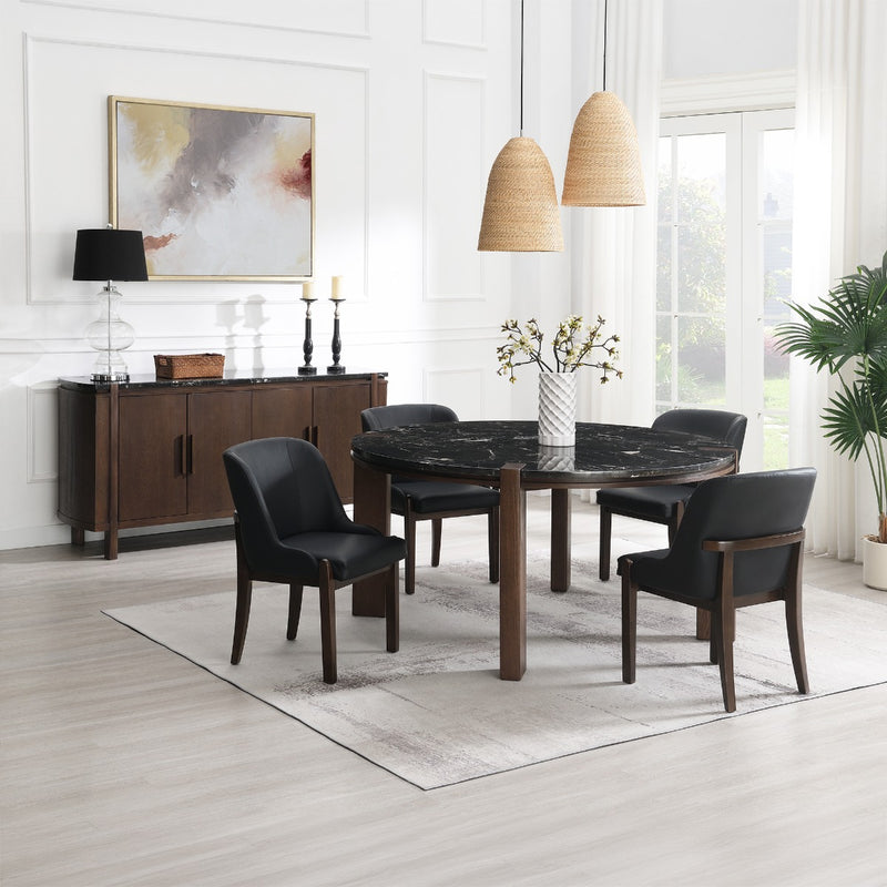 Estella Round Dining Table w/Marble Top - DN06880