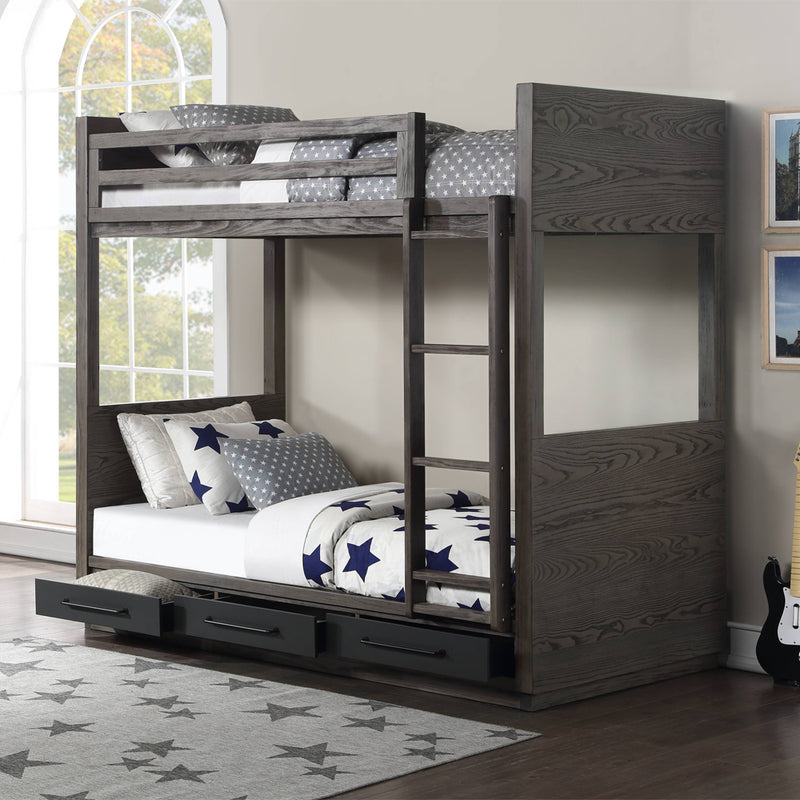 Estevon Twin/Twin Bunk Bed W/Storage - BD00613
