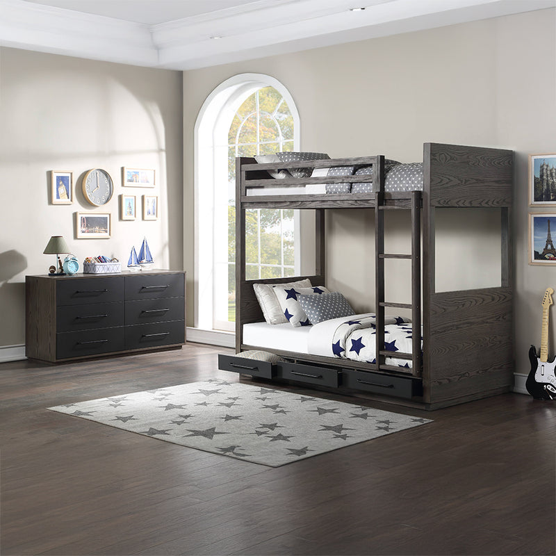 Estevon Twin/Twin Bunk Bed W/Storage - BD00613