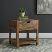 Esther 1-drawer Solid Wood Side End Table Natural Sheesham - 723887