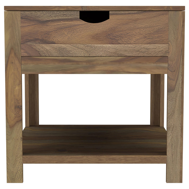 Esther 1-drawer Solid Wood Side End Table Natural Sheesham - 723887