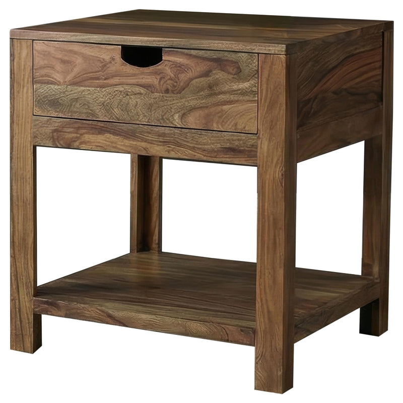 Esther 1-drawer Solid Wood Side End Table Natural Sheesham - 723887