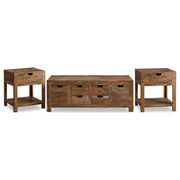 Esther 3-Piece Solid Sheesham Coffee and End Table Set Natural - 723888-S3