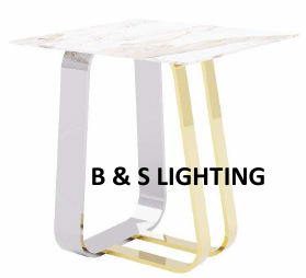 ET2004CG 20 X 20 X 21.2  - SILVER/GOLD STAINLESS STEEL + MARBLE END TABLE - 210000007485