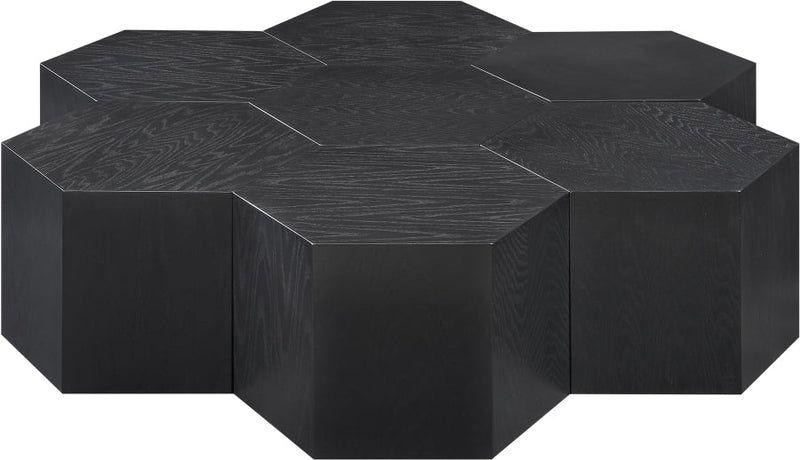Eternal Oak Wood 7pc. Modular Coffee Table in Black - 262-CT-7PC