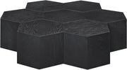 Eternal Oak Wood 7pc. Modular Coffee Table in Black - 262-CT-7PC