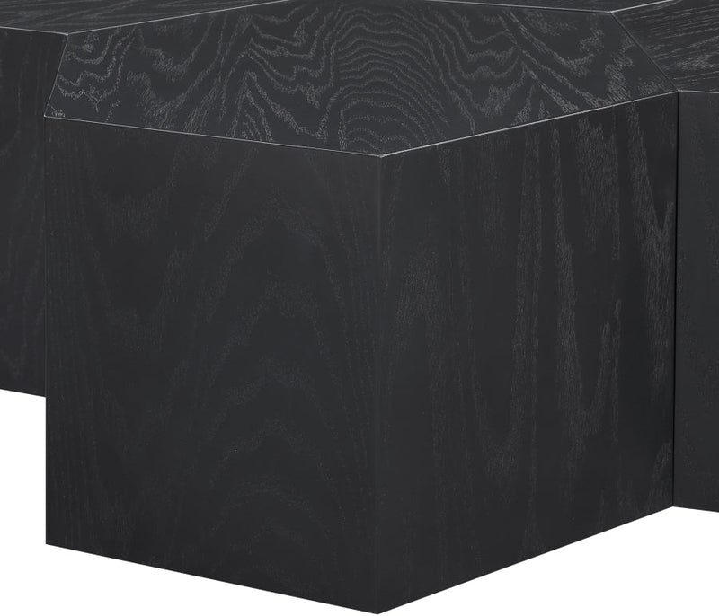 Eternal Oak Wood 7pc. Modular Coffee Table in Black - 262-CT-7PC