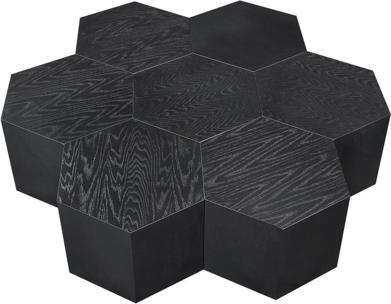 Eternal Oak Wood 7pc. Modular Coffee Table in Black - 262-CT-7PC