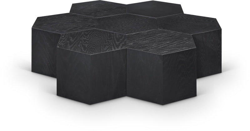 Eternal Oak Wood 7pc. Modular Coffee Table in Black - 262-CT-7PC