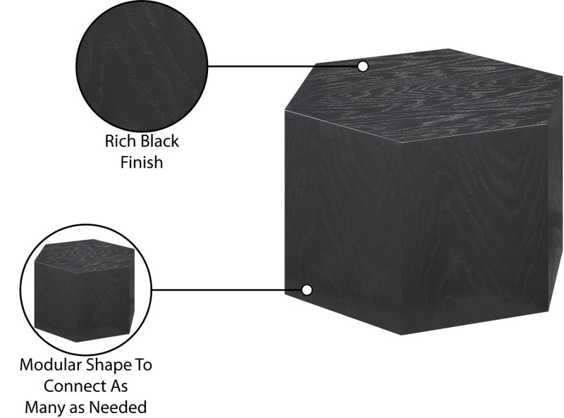 Eternal Oak Wood Modular Coffee Table in Black - 262-CT