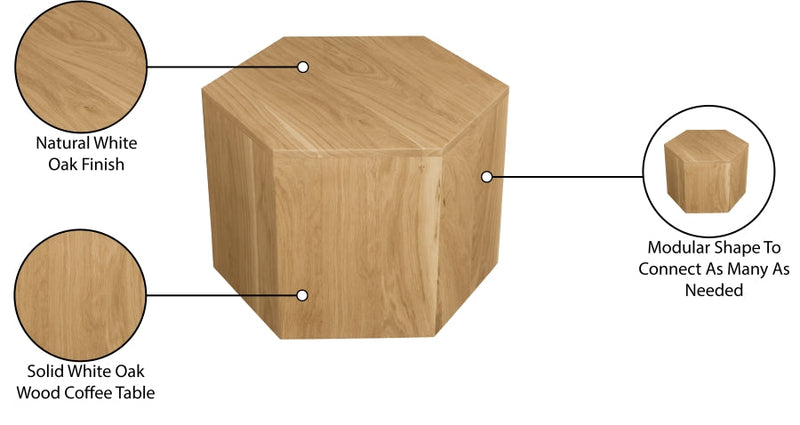 Eternal Oak Wood Modular Coffee Table in Natural - 261-CT