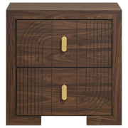 Etienne 2-drawer Nightstand Bedside Table Walnut - 225122
