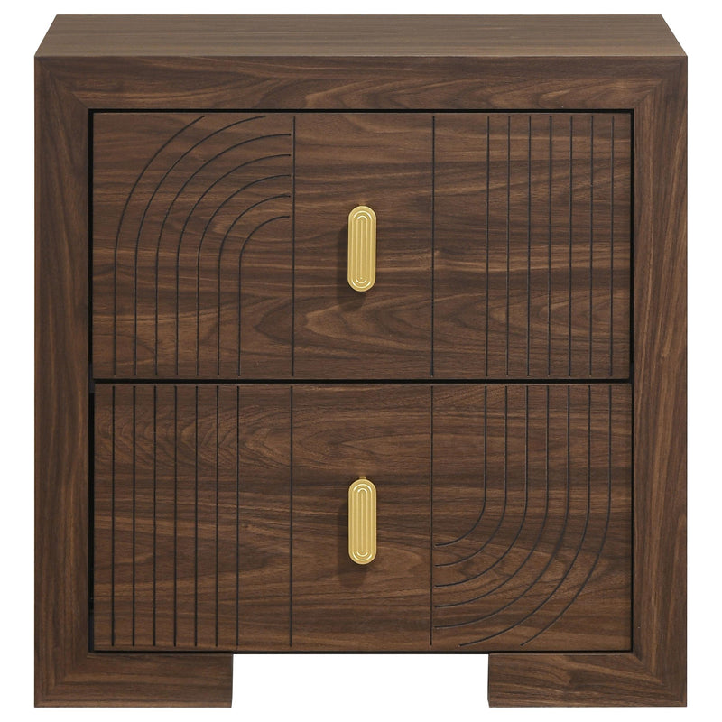 Etienne 2-drawer Nightstand Bedside Table Walnut - 225122