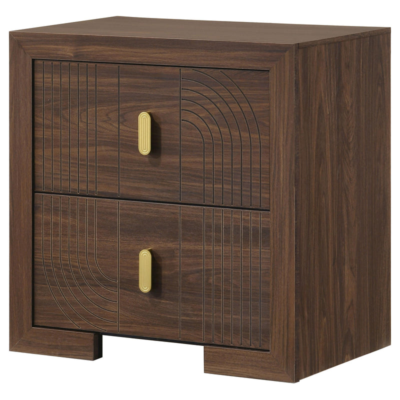 Etienne 2-drawer Nightstand Bedside Table Walnut - 225122