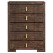Etienne 5-drawer Bedroom Chest of Drawers Walnut - 225125