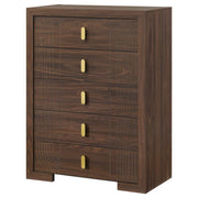 Etienne 5-drawer Bedroom Chest of Drawers Walnut - 225125