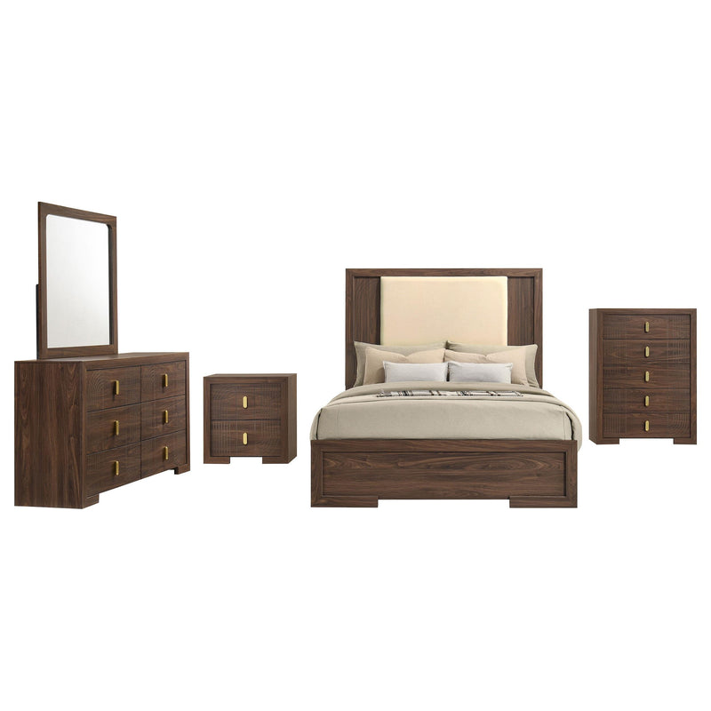 Etienne 5-piece Eastern King Bedroom Set Walnut - 225121KE-S5