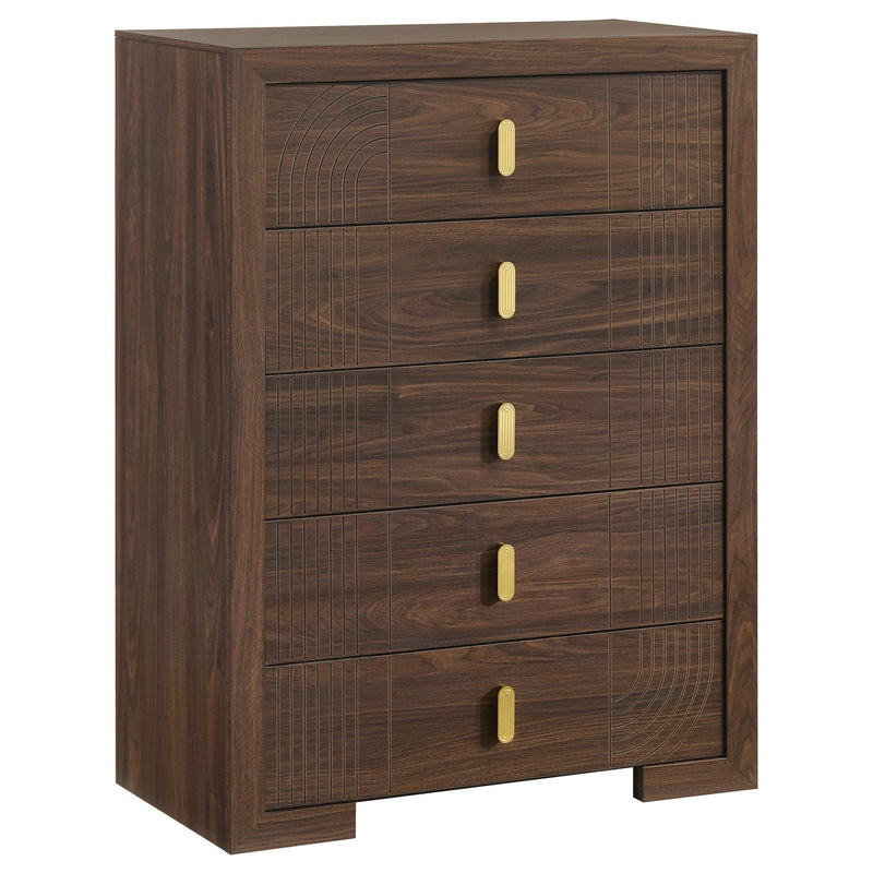 Etienne 5-piece Full Bedroom Set Walnut - 225121F-S5