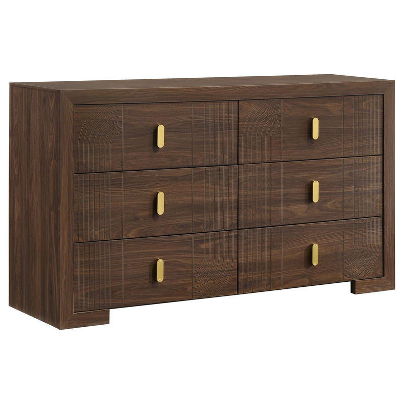 Etienne 6-drawer Bedroom Dresser Walnut - 225123