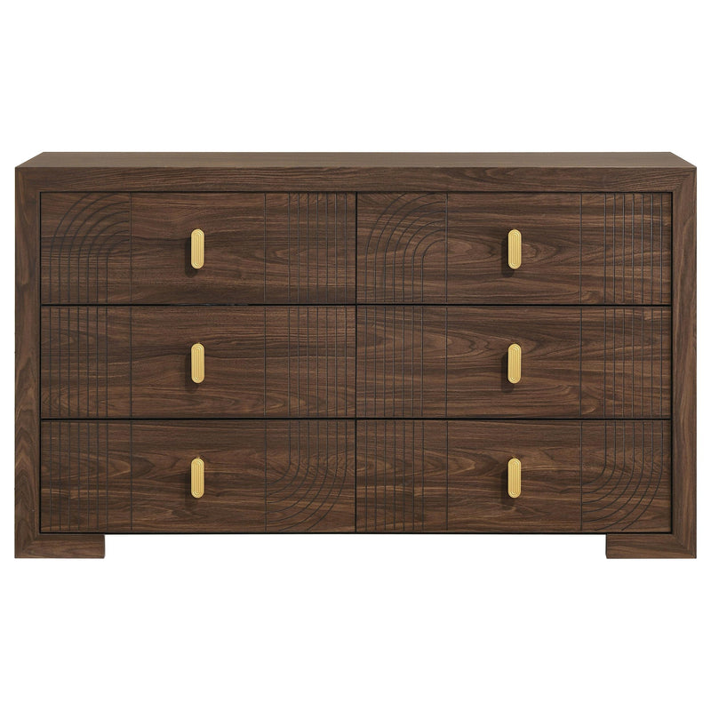 Etienne 6-drawer Bedroom Dresser Walnut - 225123