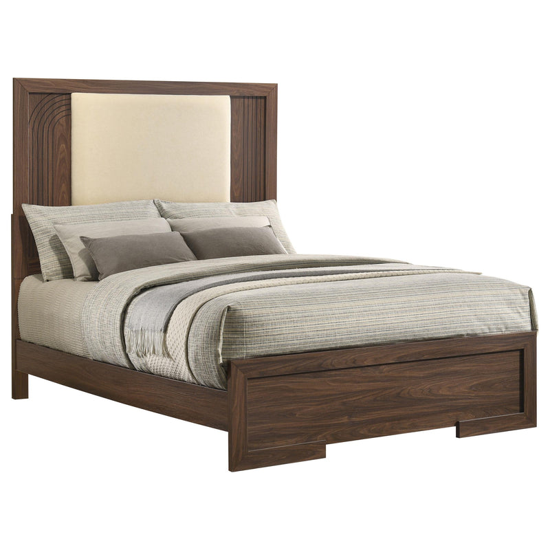 Etienne Full Velvet Upholstered Panel Bed Walnut - 225121F