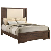 Etienne Queen Velvet Upholstered Panel Bed Walnut - 225121Q