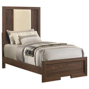 Etienne Twin Velvet Upholstered Panel Bed Walnut - 225121T