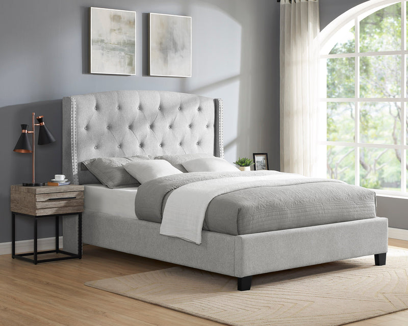 Eva Dove Gray King Upholstered Bed - Gate FurnitureKing Bed